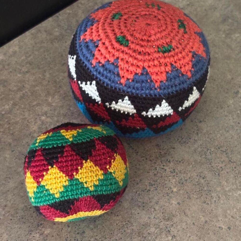 Hacky Sack duo, knitted, y2k outdoor games